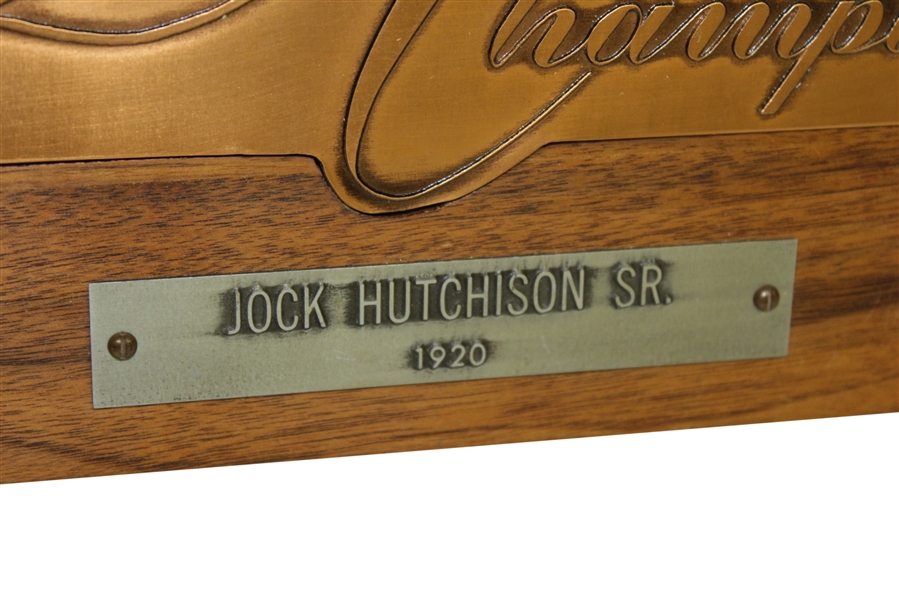 Jock Hutchison's Personal 1920 PGA Championship Plaque - Presented By The PGA As Its Third Winner
