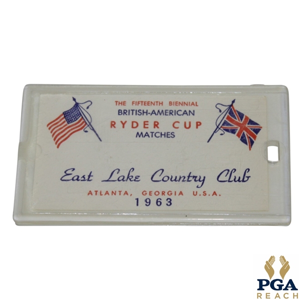 1963 Ryder Cup at East Lake Bag Tag - Original Tournament Info Insert Included