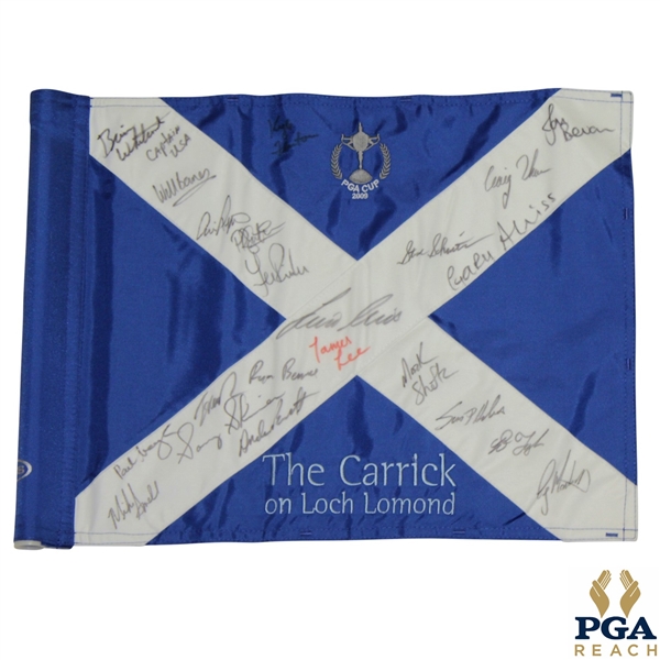 PGA Cup 2009 Tournament Used Flag Signed By Both GB/Ireland & US Teams - The Carrick on Loch Lomond in Scotland JSA ALOA