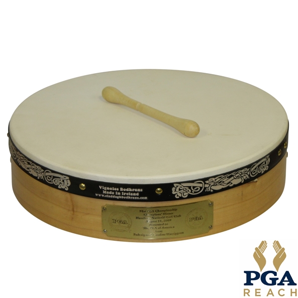 Padraig Harrington's 2009 PGA Champion's Dinner Gift - Vignoles Bodhrans Drum with Drumstick - Made in Ireland