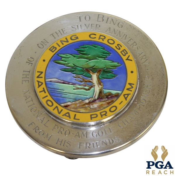 Bing Crosby's Personal Pro-Am Paperweight - Gifted to Him to Celebrate The Tournament's 25th 'Silver' Anniversary in 1966