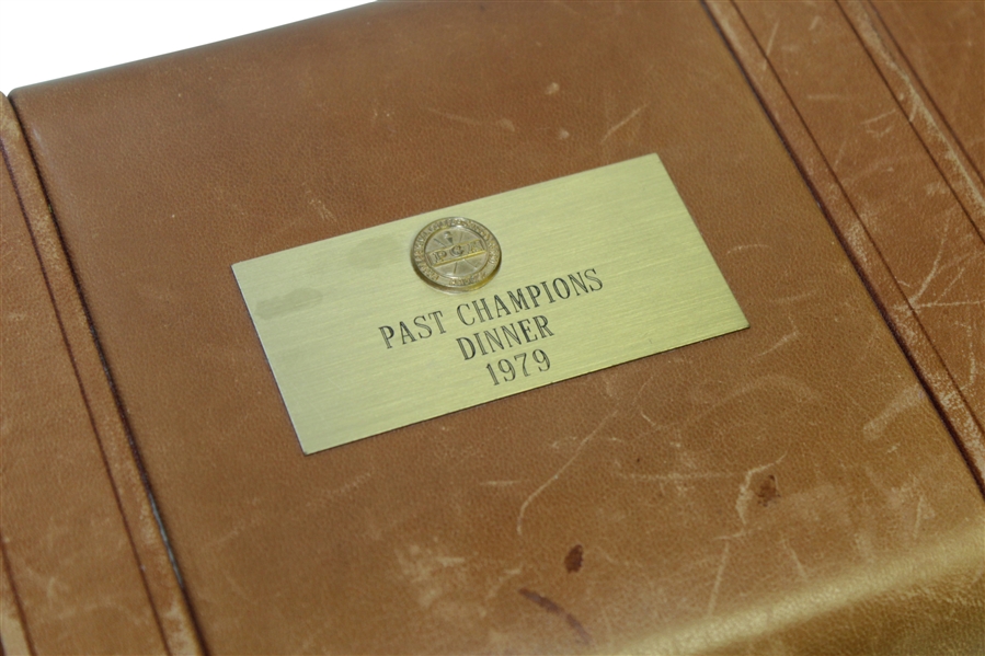 John Mahaffey's 1979 PGA Championship Champions Dinner Gift - Leather Jewelry / Trinket Box w/ Engraved Nameplate