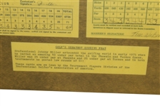 Johnny Miller's Record 49 Under Par 1975 Score Cards from Phoenix & Tucson Open - Consecutive Events JSA ALOA