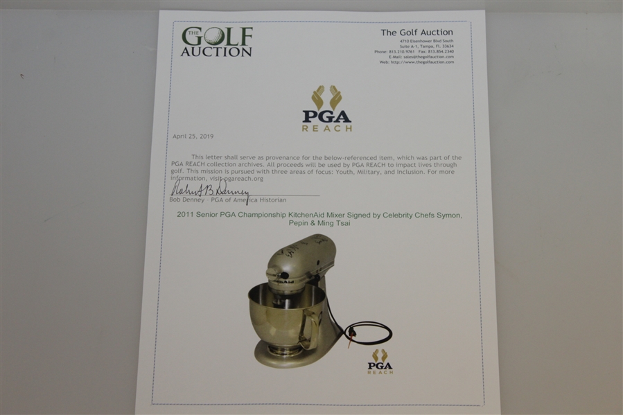 2011 Senior PGA Championship KitchenAid Mixer Signed by Celebrity Chefs Symon, Pepin & Ming Tsai JSA ALOA