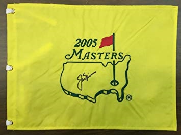 Jack Nicklaus Signed 2005 Masters Embroidered Flag PSA/DNA Full Letter
