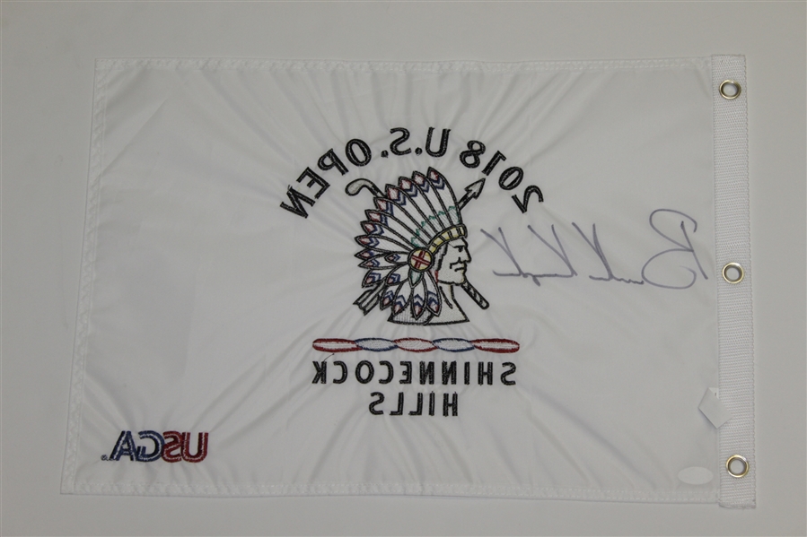 Brooks Koepka Signed 2018 US Open at Shinnecock Embroidered Flag - Full Signature JSA FULL #BB16083