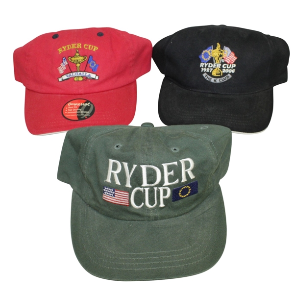 1999, 2006 & 2008 Grouping of Ryder Cup Slouch Hats - New Condition