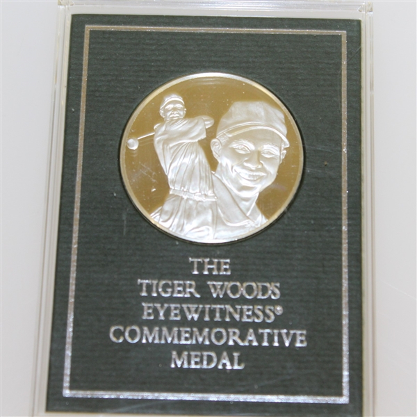 The Suppressed Tiger Woods Eyewitness Commemorative Sterling Silver Medal with Box & Stand