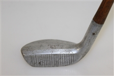Vintage Hickory Shaft Mallet Putter w/Beveled Crown, Neck Joint, & “RM” Stamping