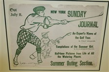 New York Sunday Journal Summer Outing Section Advertising Poster