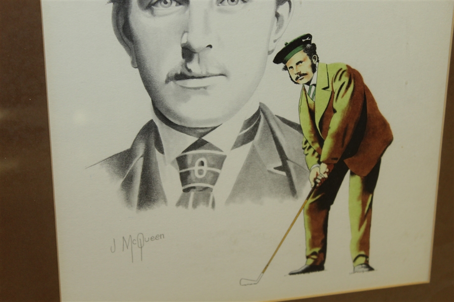 Young Tom Morris Head Sketch and Golf Stance by Jim McQueen
