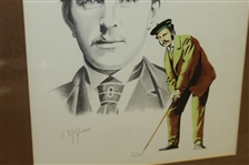 Young Tom Morris Head Sketch and Golf Stance by Jim McQueen