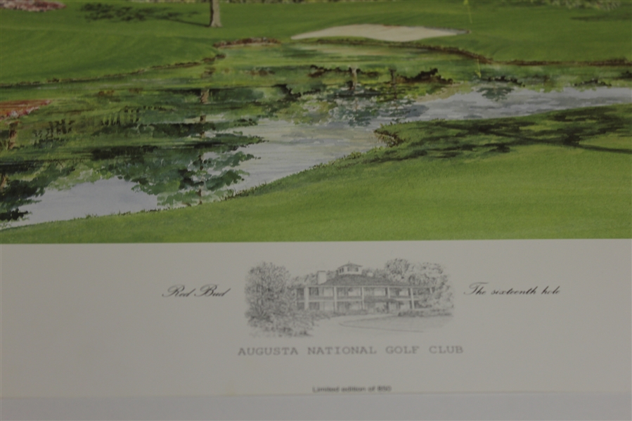 Augusta National Hole 16 Print w/ Robert Trent Jones Signature by Bill Waugh - Artist Proof #16