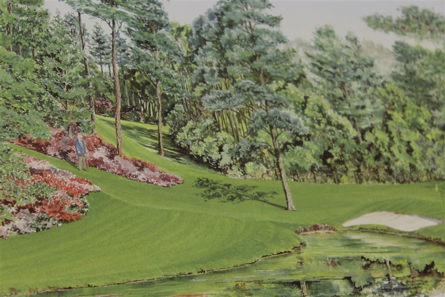 Augusta National Hole 16 Print w/ Robert Trent Jones Signature by Bill Waugh - Artist Proof #16