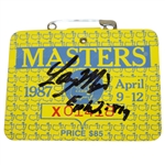 Larry Mize Signed 1987 Masters Tournament Badge #X01418 JSA #EE96309