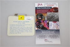 Larry Mize Signed 1987 Masters Tournament Badge #X01418 JSA #EE96309