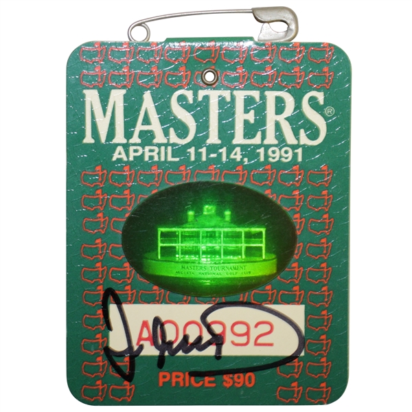 Ian Woosnam Signed 1991 Masters Tournament Badge #A00992 JSA EE96314