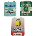 Nick Faldo Signed 1989, 1990, & 1996 Masters Tournament Badges- All JSA Certified