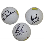 Charl Schwartzel, Sam Saunders, & Brandt Snedeker Signed Masters Logo Golf Balls JSA Certifications