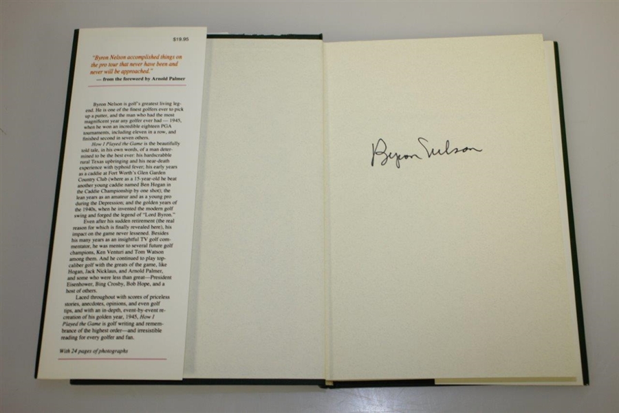 Byron Nelson Signed 'How I  Played The Game' Book JSA #EE96324