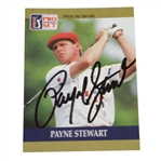 Payne Stewart Signed 1990 PGA Tour Pro-Set Golf Card JSA #EE96323