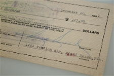 Sam Snead Signed 1952 Personal Check to Fred Corcoran JSA #EE96334