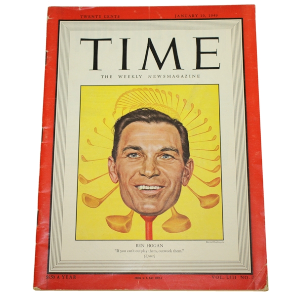 1949 Time Magazine with Ben Hogan on Cover - January 10th