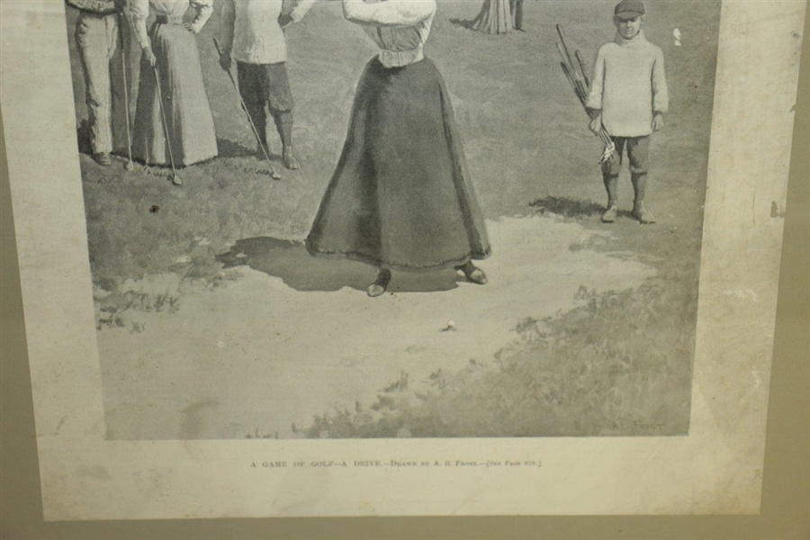 1894 Harper's Bazar Publication Featuring AB Frost's Depiction of Lady Golfer on Cover