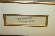 Circa 1899 JC Dellman Original Stone Litho of Links Golf Scene