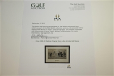 Circa 1899 JC Dellman Original Stone Litho of Links Golf Scene
