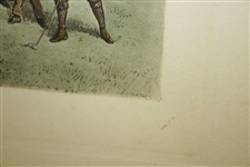 'Golf' by CA Fesch Featuring Time-Period Scottish Golfers on Links Course Print
