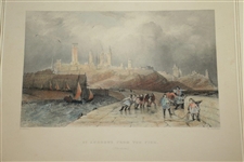 1837 'St Andrews From the Pier' Hand Colored Engraving 
