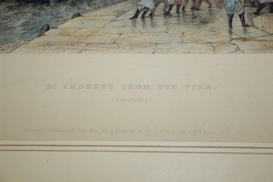 1837 'St Andrews From the Pier' Hand Colored Engraving 