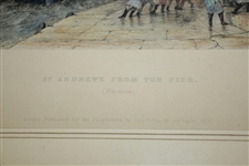 1837 'St Andrews From the Pier' Hand Colored Engraving 