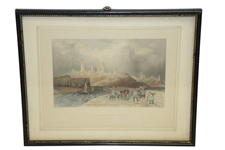 1837 'St Andrews From the Pier' Hand Colored Engraving 