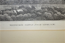 'Edinburgh Castle from the Links SW' Engraving by Robertson Sculpeit