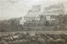 'Edinburgh Castle from the Links SW' Engraving by Robertson Sculpeit