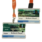 2008 & 2009 Masters Tournament Clubhouse Credentials Badges