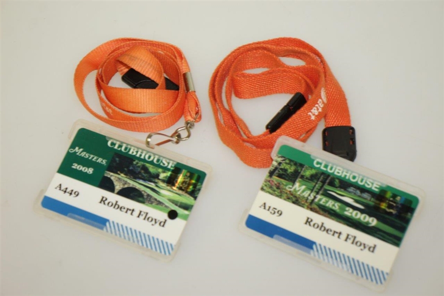 2008 & 2009 Masters Tournament Clubhouse Credentials Badges