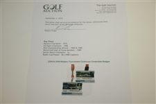 2008 & 2009 Masters Tournament Clubhouse Credentials Badges