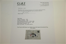 Ray Floyd's 2008 Ryder Cup Valhalla Team USA Signed Embroidered Flag - Vice Captain JSA ALOA