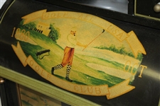Ornate Old-Time Golf Themed Gold Trimmed Trinket / Jewelry Presentation Box