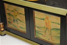 Ornate Old-Time Golf Themed Gold Trimmed Trinket / Jewelry Presentation Box