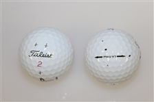 Adam Scott & Zach Johnson Signed Personal Used Golf Balls JSA ALOA
