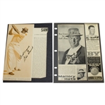 Two Sam Snead Signed Articles on Scrapbook Page JSA ALOA