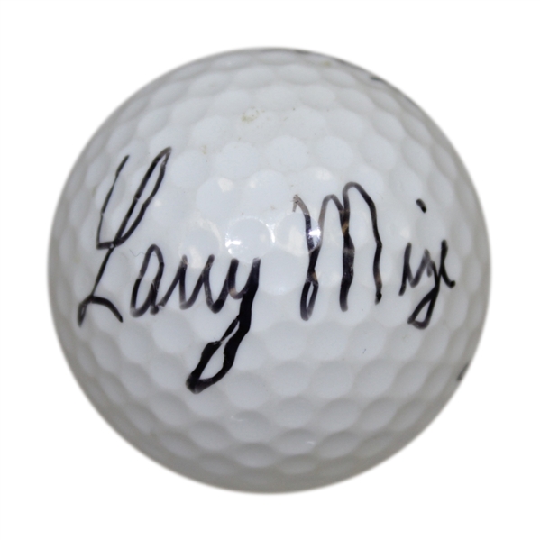 Larry Mize Signed Titleist Logo Ball JSA ALOA