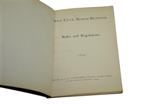 1890 North Berwick New Club Rules & Regulations and List of Members Booklet