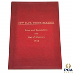 1895 North Berwick New Club Rules & Regulations and List of Members Booklet