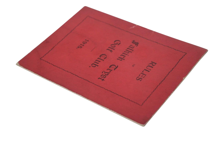 1915 Falkirk Tryst Golf Club Rules Booklet