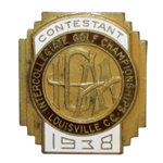 1938 NCAA Championship at Louisville, KY Contestant Badge 